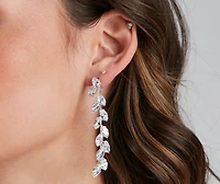Luxe Leaf Detail Rhinestone Earrings