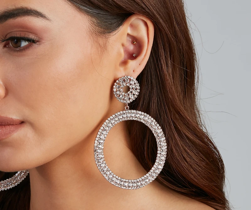 Lady Rhinestone Hoops