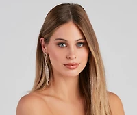 Rhinestone Twist Duster Earrings