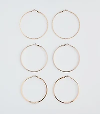 Simply Sleek Three-Pack Hoop Earrings Set