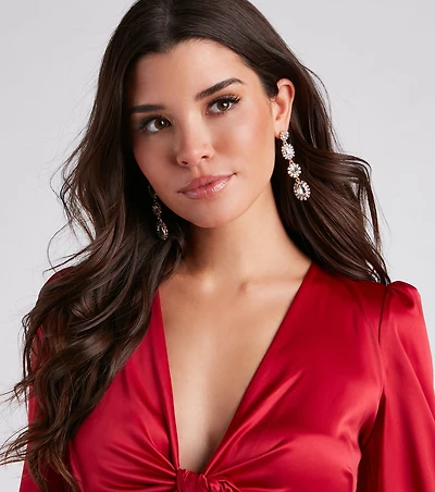 Clear Gems Statement Earrings