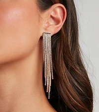 Fab Fringe Rhinestone Earrings