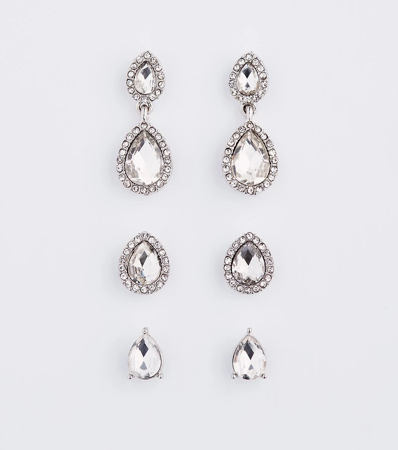 Chic Luxurious Rhinestone Earrings Set