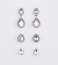 Chic Luxurious Rhinestone Earrings Set