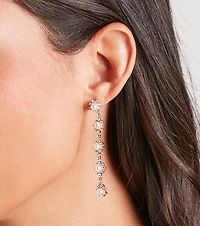Floral Chic Rhinestone Pearl Duster Earrings