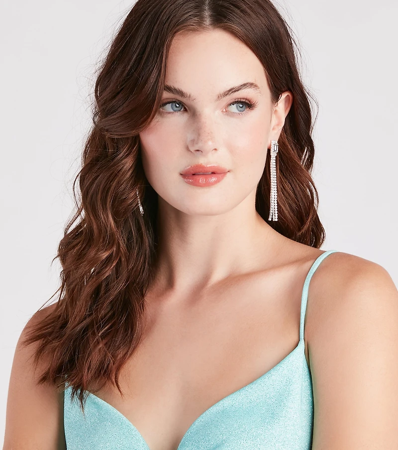 Glamorous Night Rhinestone Fringe Earrings