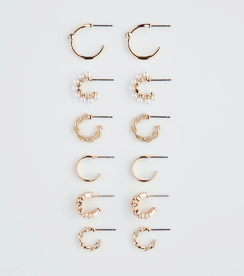 Casual Luxe Look Hoop Earrings Set