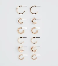 Casual Luxe Look Hoop Earrings Set