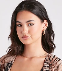 Twist And Stun Hoop Earrings