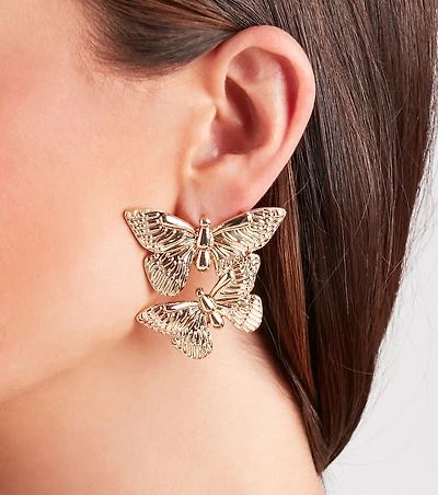 Go With The Glam Butterfly Statement Earrings
