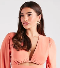 Simply Glam Flower Stud Earrings