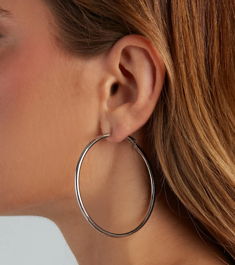 Simply Luxe 14K Gold Plated Large Hoop Earrings