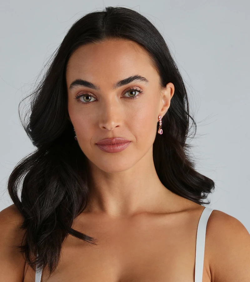 Dainty Elegance Cubic Zirconia Drop Earrings