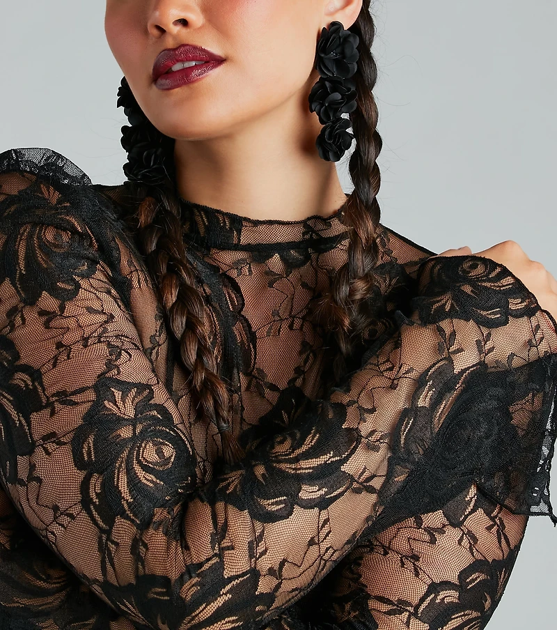 Hello Gorgeous Floral Dangly Earrings