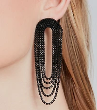 Gorgeous Statement Rhinestone Draped Earrings