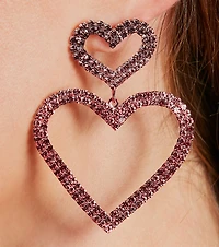 Love The Glamour Rhinestone Heart Earrings
