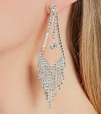 Elegant Aura Rhinestone Chandelier Earrings