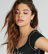 Sleek Classic Sterling Silver Plated Hoop Earrings