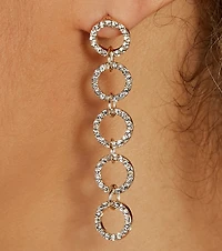 Glam Perfection Rhinestone Linear Earrings
