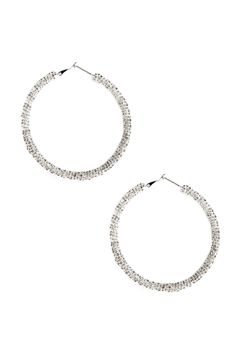 Large Luxe Rhinestone Hoops