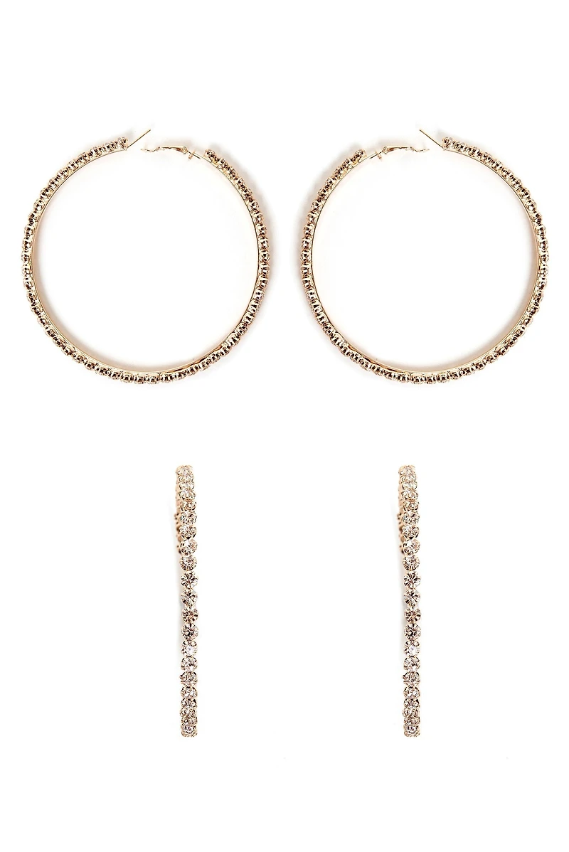 So Extra Rhinestone Hoops