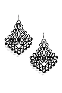 Filigree Gemstone Statement Earrings
