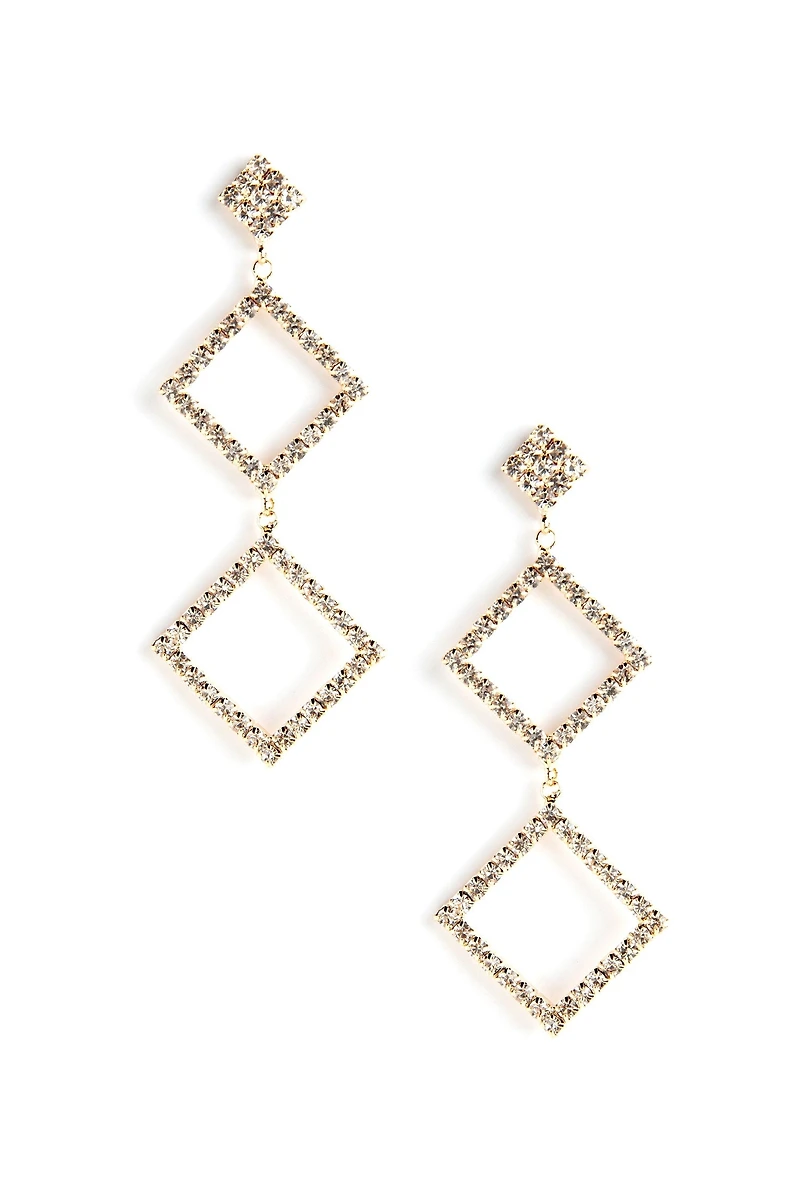 Diamond Rhinestone Duster Earrings