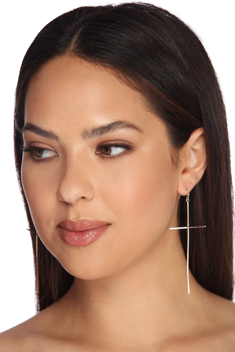 Dainty Cross Duster Earrings