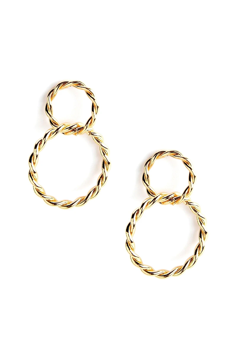 Twisted Double Hoop Earrings