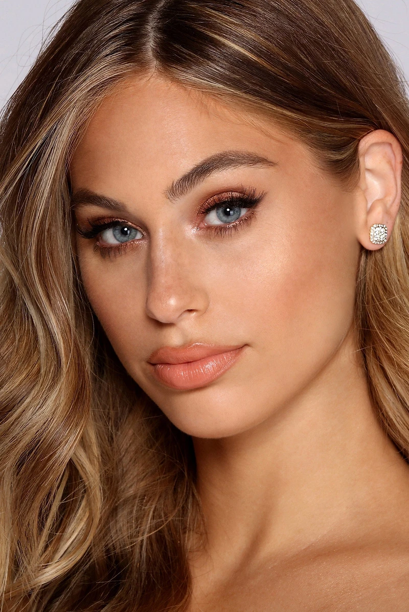 Radiant Rhinestone Stud Earrings