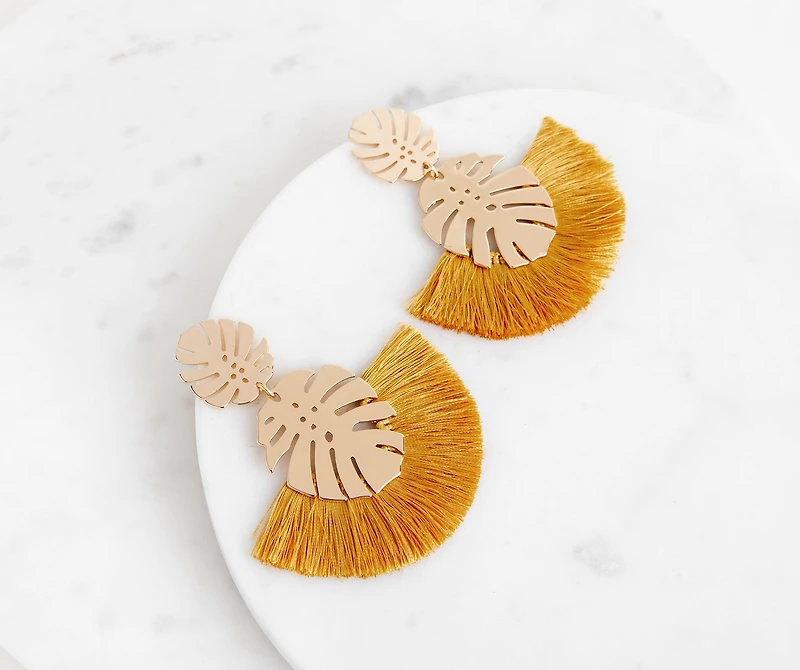 Tropic Tassel Fanned Earrings