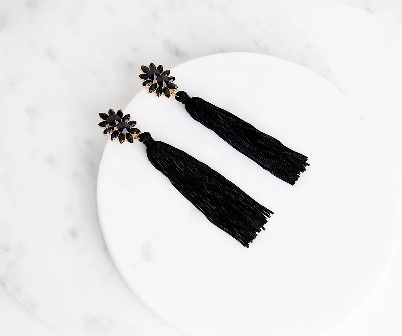 Boho Tassel Floral Earrings