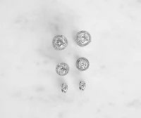 Cubic Zirconia Stud 3 Pack
