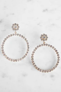 Bling And Bloom Hoop Earrings