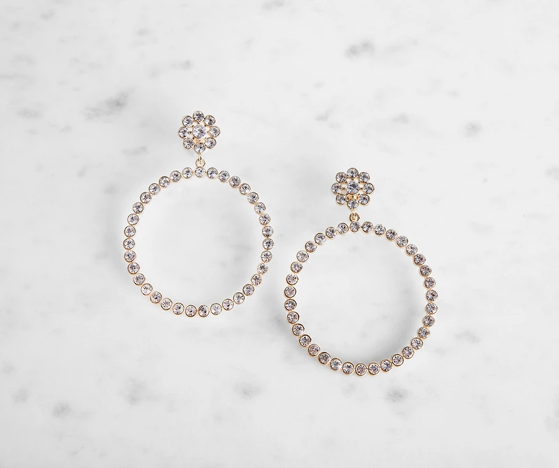 Bling And Bloom Hoop Earrings