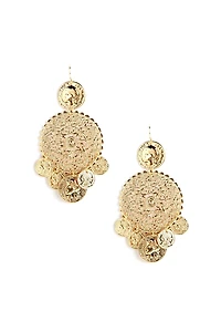 Metal Filigree Coin Duster Earrings