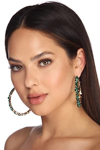 Multi Gemstone Hoop Earrings