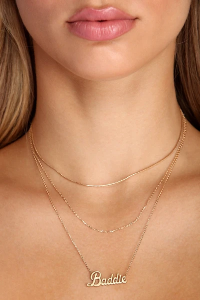 Baddie Script Necklace Pack