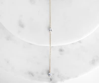 Long Tear Drop Cubic Zirconia Lariat