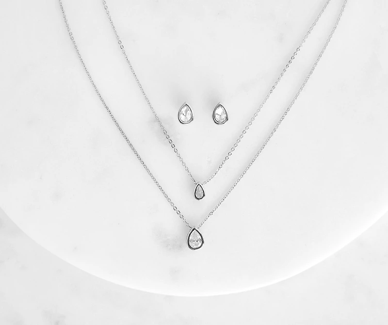 Petite Cubic Zirconia Necklace Set