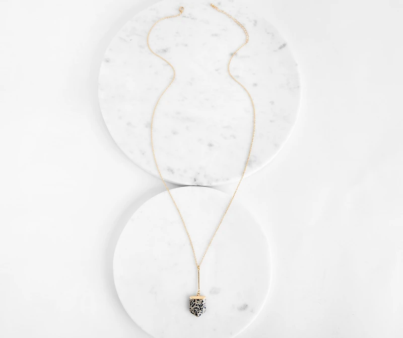 Long Dalmatian Stone Pendant