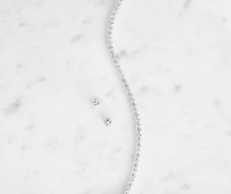 Simply Sparkle Cubic Zirconia Choker Set