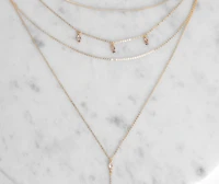 Dainty Stone Lariat Necklace