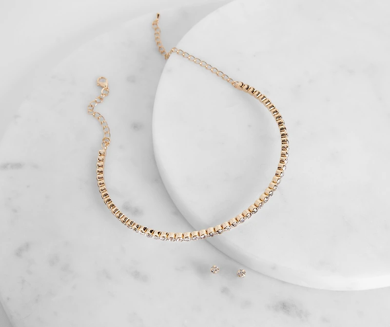 Dnt 4Get Abt Me Choker & Studs Set