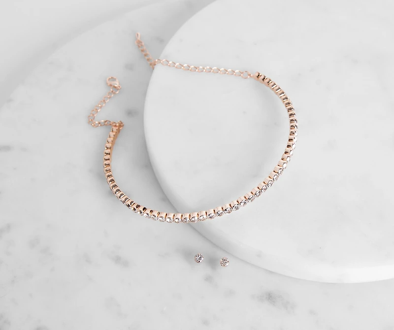 Dnt 4Get Abt Me Choker & Studs Set