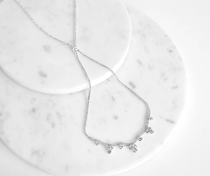 Choker Rhinestone Backdrop Necklace