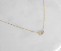 Cubic Zirconia 18K Gold Dipped Promise Necklace