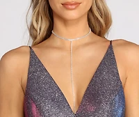 Touch Dainty Rhinestone Lariat Choker