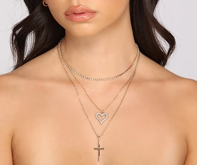 Three-Pack Dainty Layered Charm Necklaces