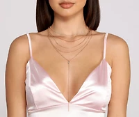 Trendy Chic Layered Lariat Necklace